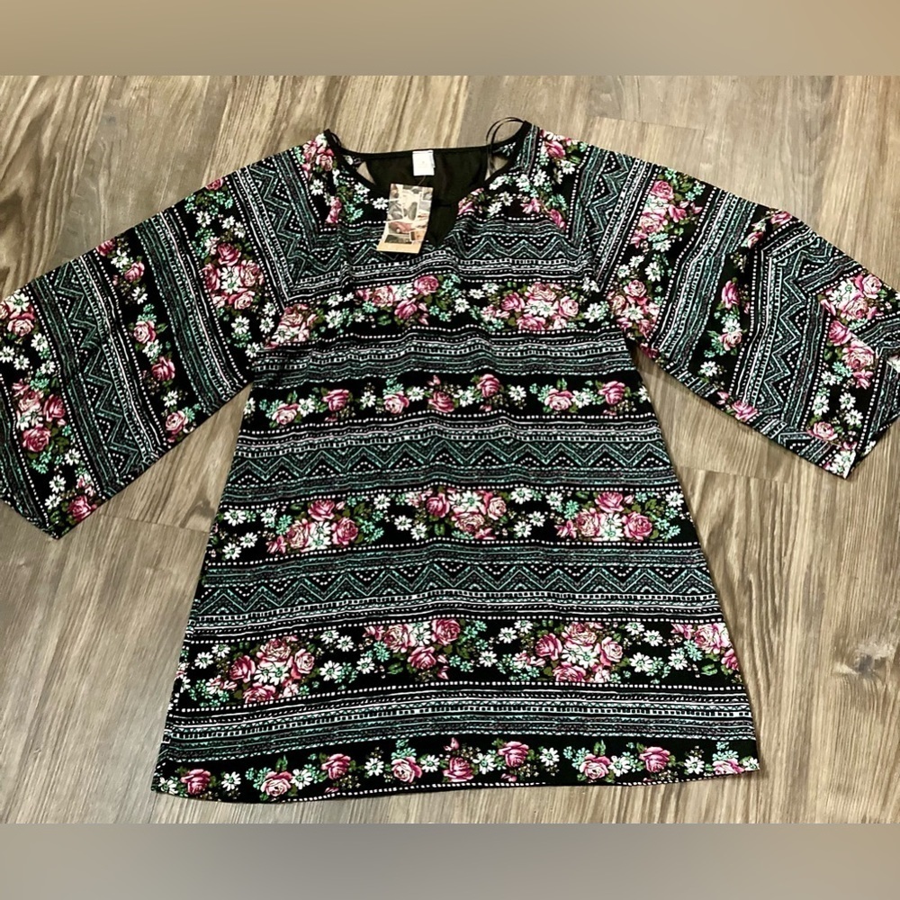 🌟 2/$22 🌟 NWT Anthropologie Paper Crane Women’s Large Long Sleeve Floral Blouse